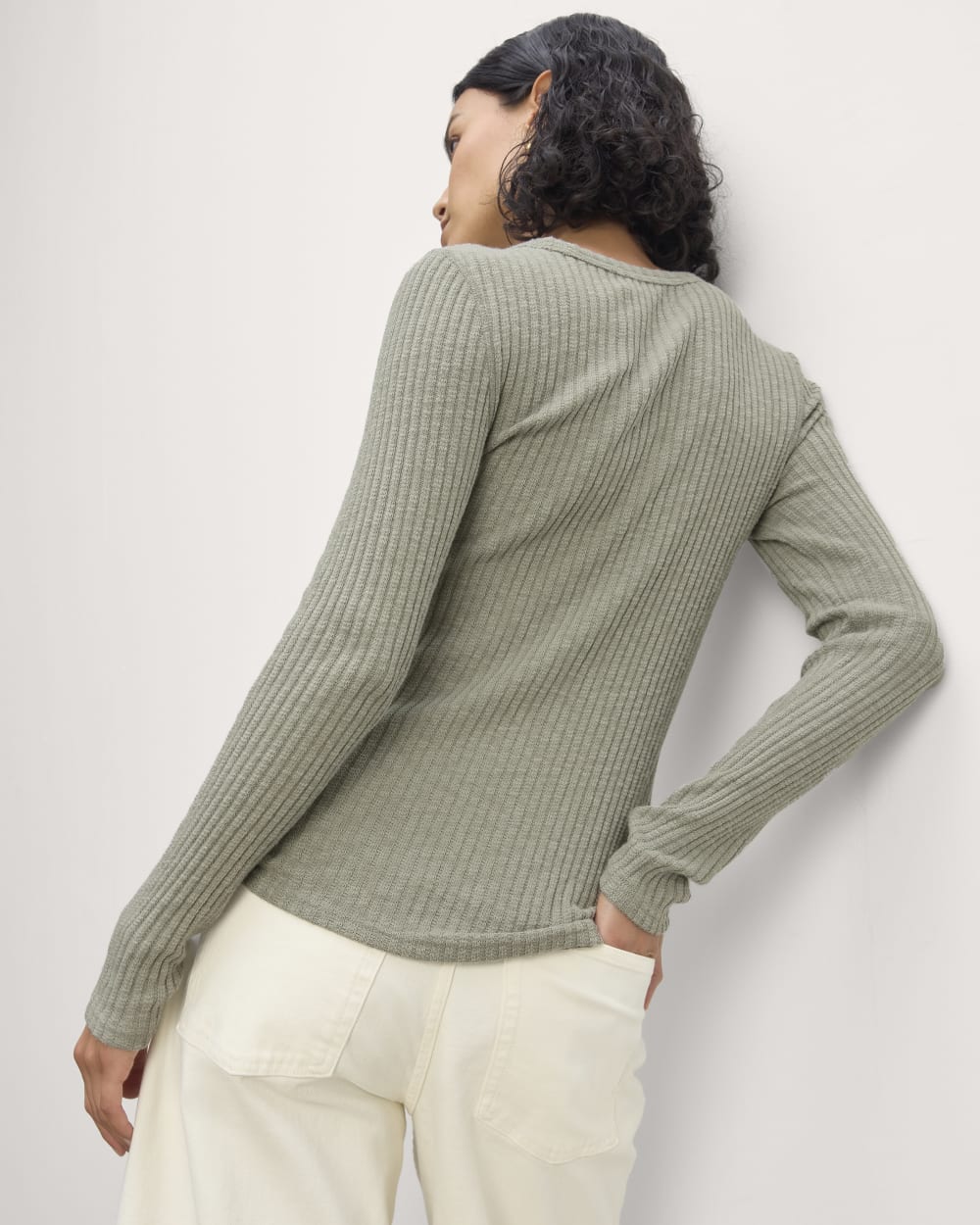 The Cozy Rib Long-Sleeve Tee | Sage Green