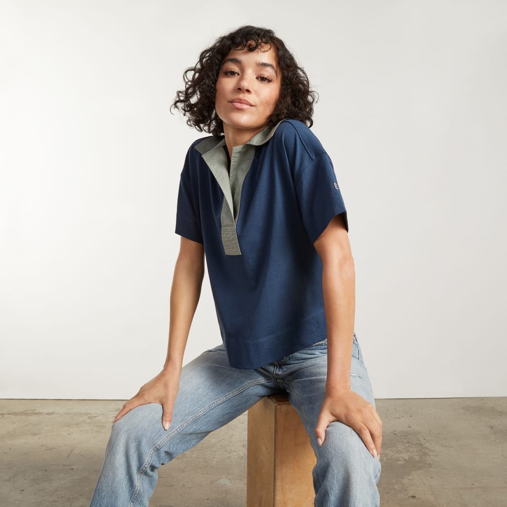 The Retro Jersey Polo | Atlantic / Smoke