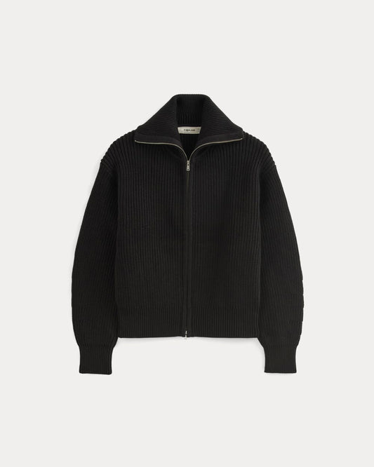 The Full-Zip Sweater in Everyday Cotton | Black
