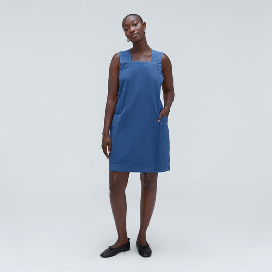 The Cross-Back Apron Mini Dress | Deep Blue