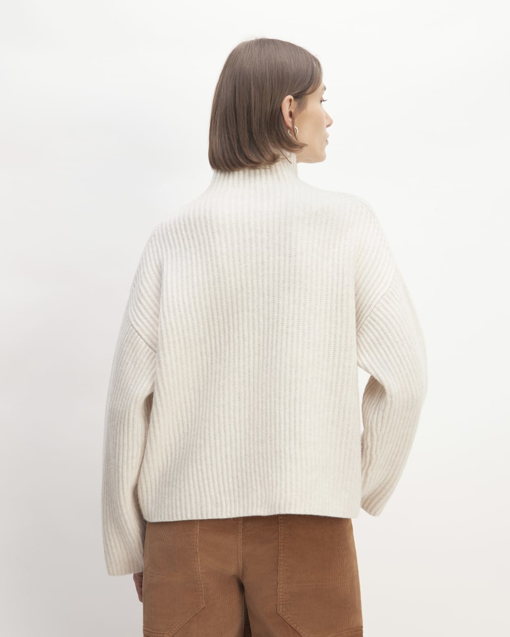 The Felted Merino Funnel-Neck Pullover | Heathered Oat