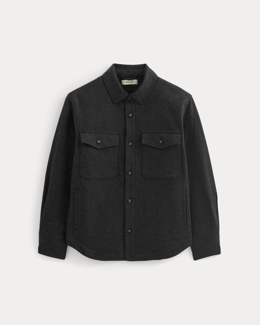 Heavyweight Waffle Twill Overshirt | Heather Charcoal