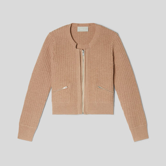 The Cropped Cotton-Merino Bomber | Chestnut