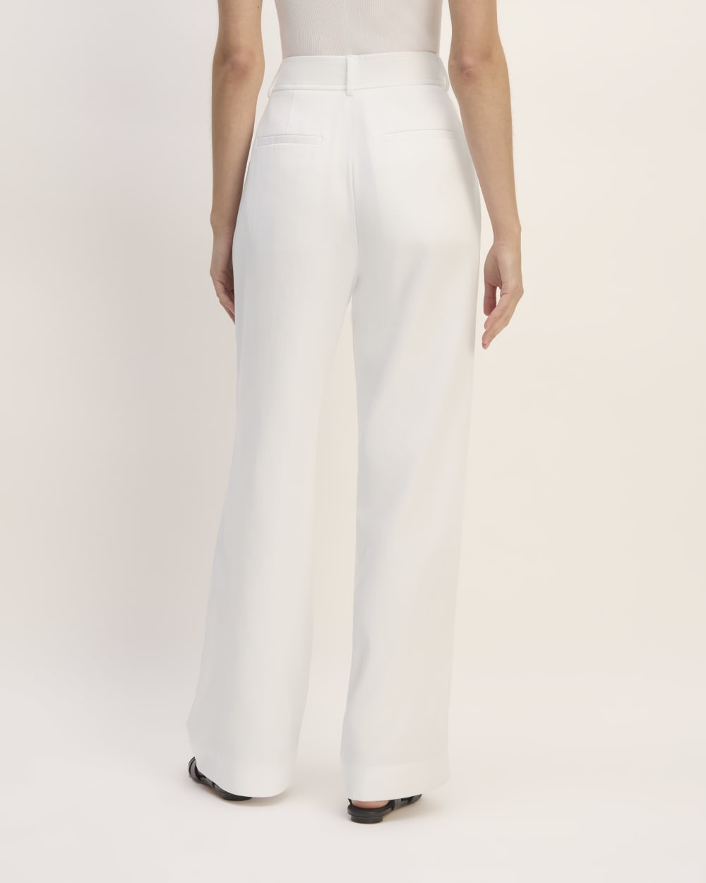 The Draper Pleated Pant in Buttersmooth | White | 30 Inseam