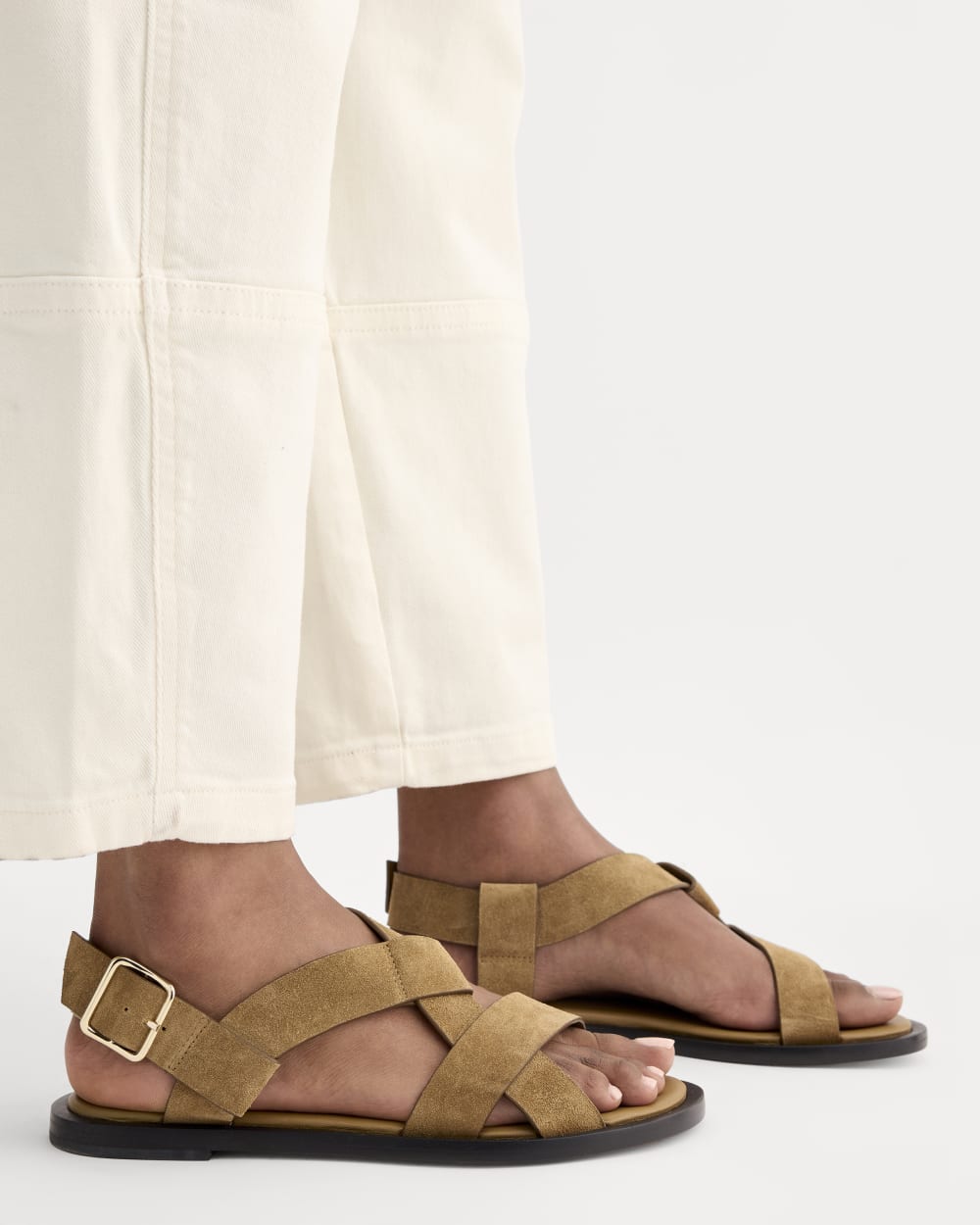 The City Strap Sandal | Sand Suede