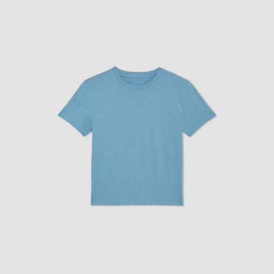 The Box-Cut Tee in Essential Cotton | Heritage Blue | No Pocket
