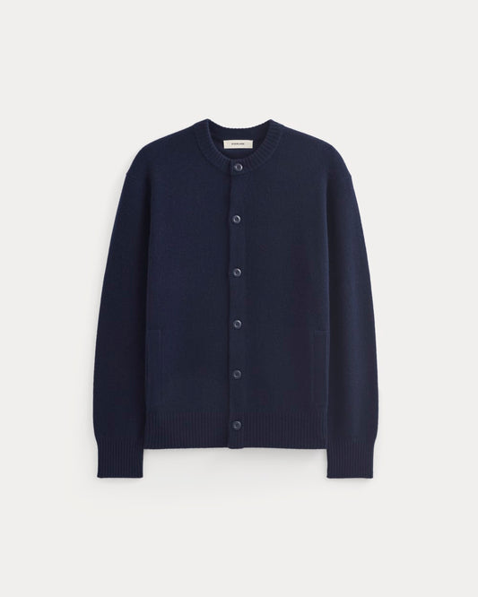 Luxe Merino Crew Cardigan | Deep Navy