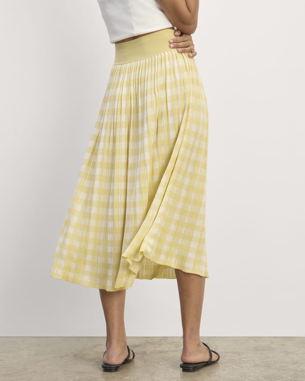 The Pleated Skirt | Bone / Parsnip Gingham