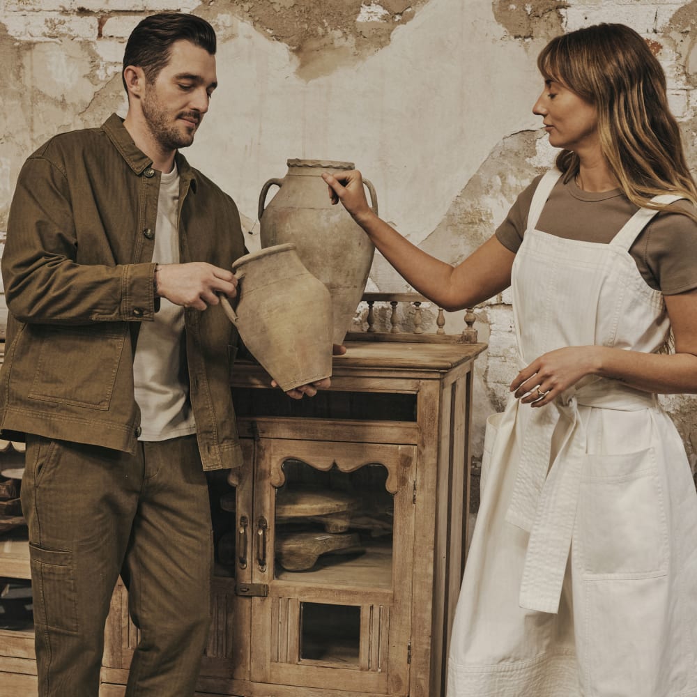 The Organic Cotton Herringbone Utility Jacket | Beech