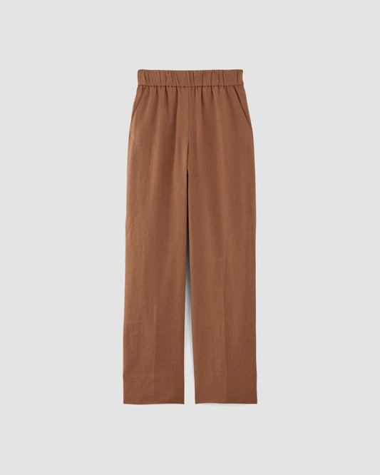 The Linen Easy Pant | Carob Brown