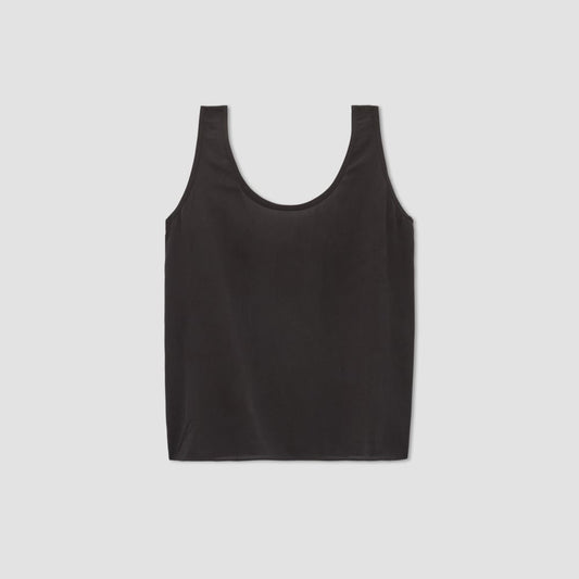 The Scoop Tank in Washable Silk | Black