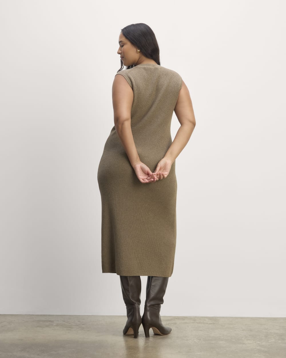 The Midi Dress in Everyday Cotton | Heather Taupe