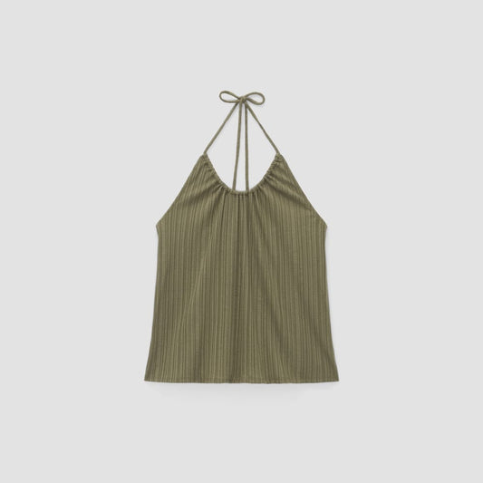 The Rib Soft Knit Halter Top | Kalamata