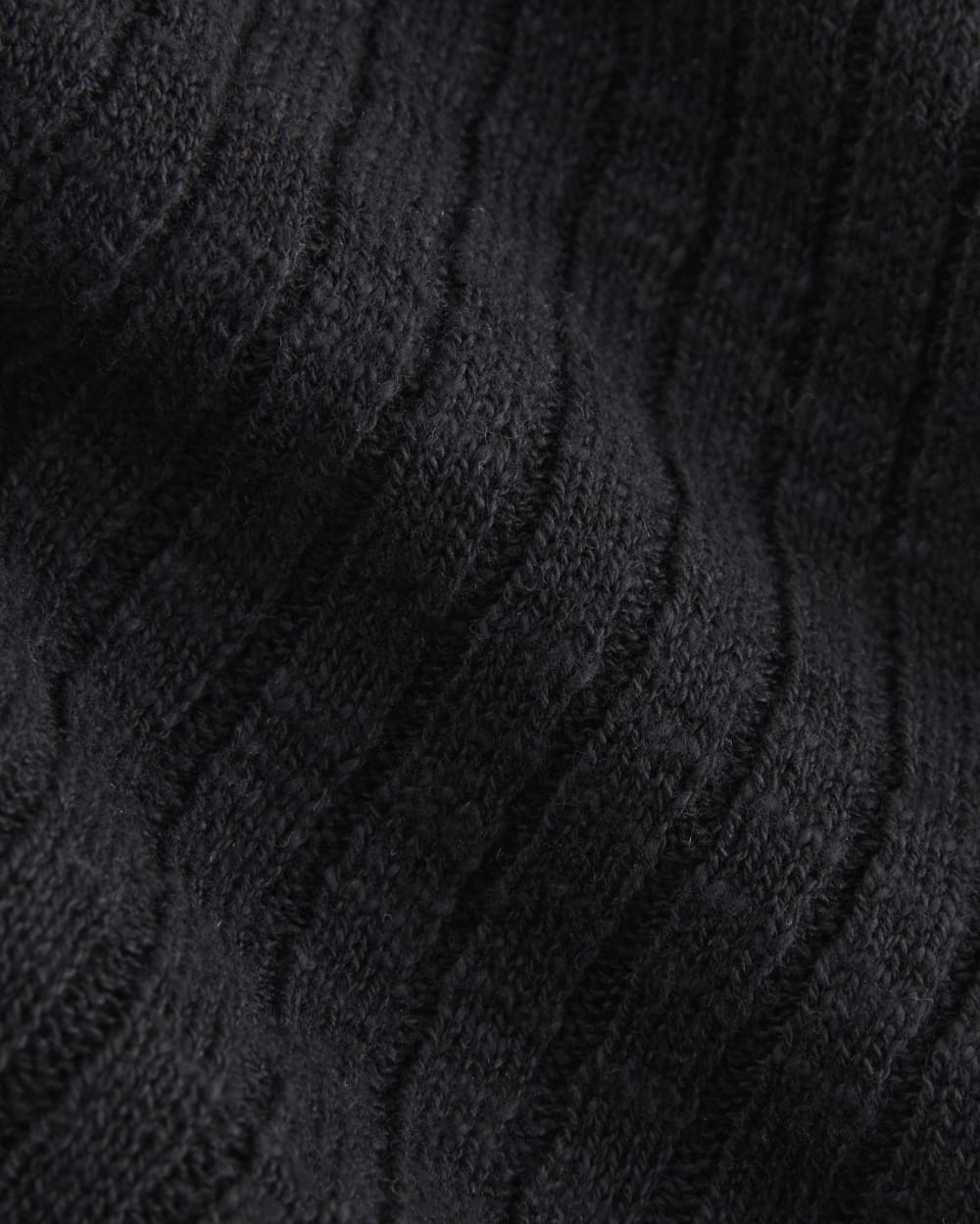 The Ribbed Cardigan in Cotton Linen | Black