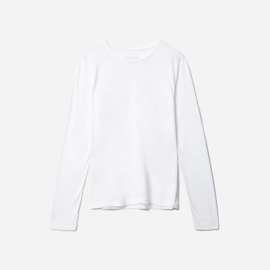 The Organic Cotton Long-Sleeve Crew | White