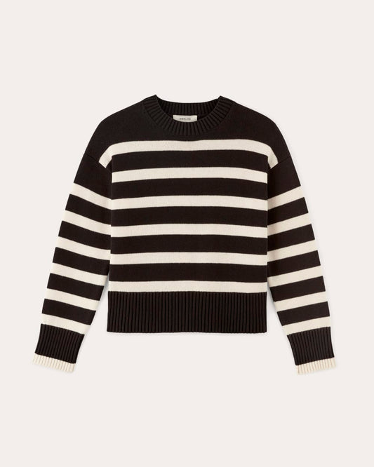 The Boxy Sweater in Everyday Cotton | Black / Canvas