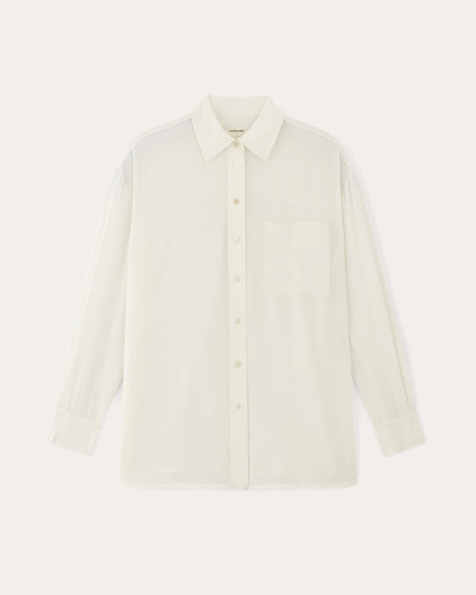 The Boyfriend Shirt in Washable Silk | Off-White