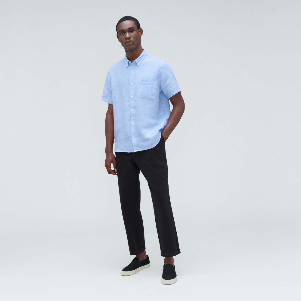 The Classic Short-Sleeve Shirt in Linen | Light Blue