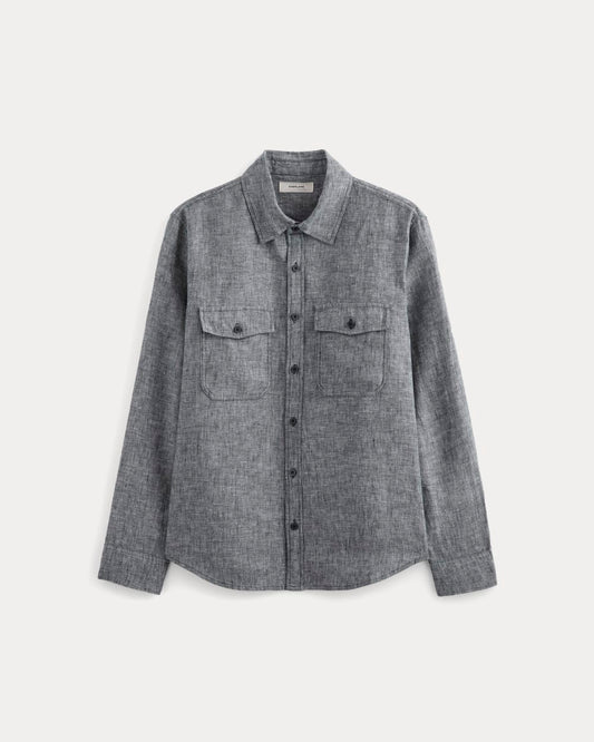 The Linen Utility Shirt | Navy Chambray