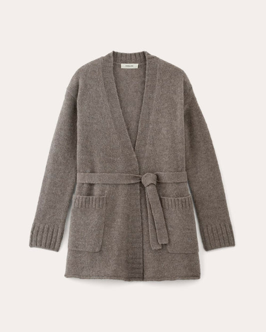 The Robe Cardigan in Alpaca | Taupe Melange