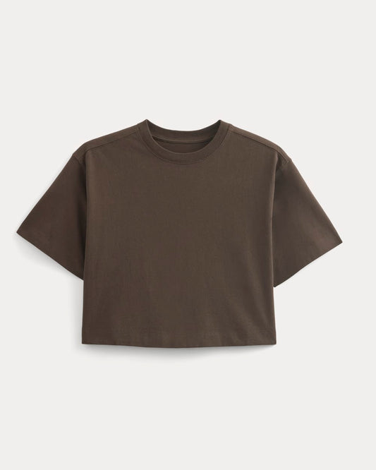 The Premium Weight Cropped Tee | Coffee Bean