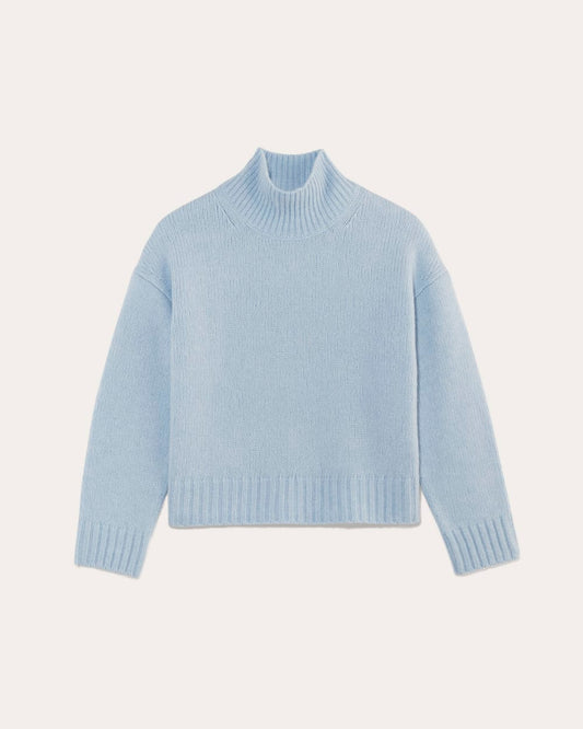 The Cloud Oversized Turtleneck | Chambray Blue