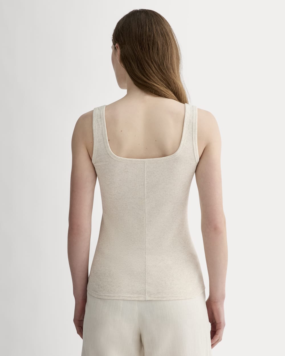 The Luxe Rib Square-Neck Tank | Heathered Oat