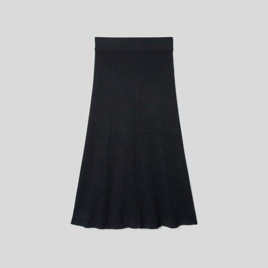 The Ribbed Knit Skirt | Black