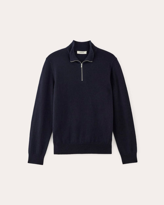 The Quarter-Zip in Cashmere | Navy