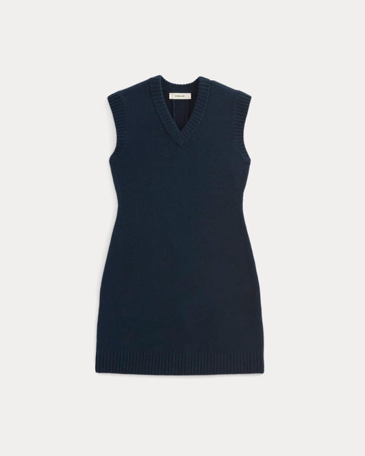 Sweater Mini Dress in Luxe Merino | Navy
