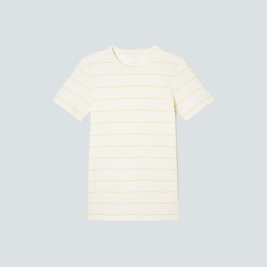 The Organic Cotton Crew Tee | Pastel Yellow / White