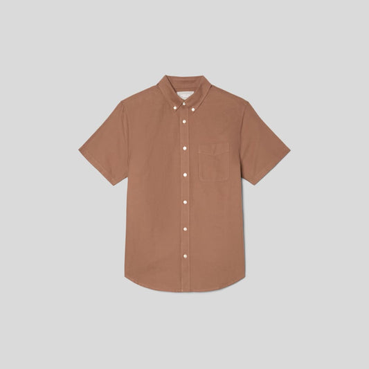 The Organic Short Sleeve Oxford Shirt | Carob Brown