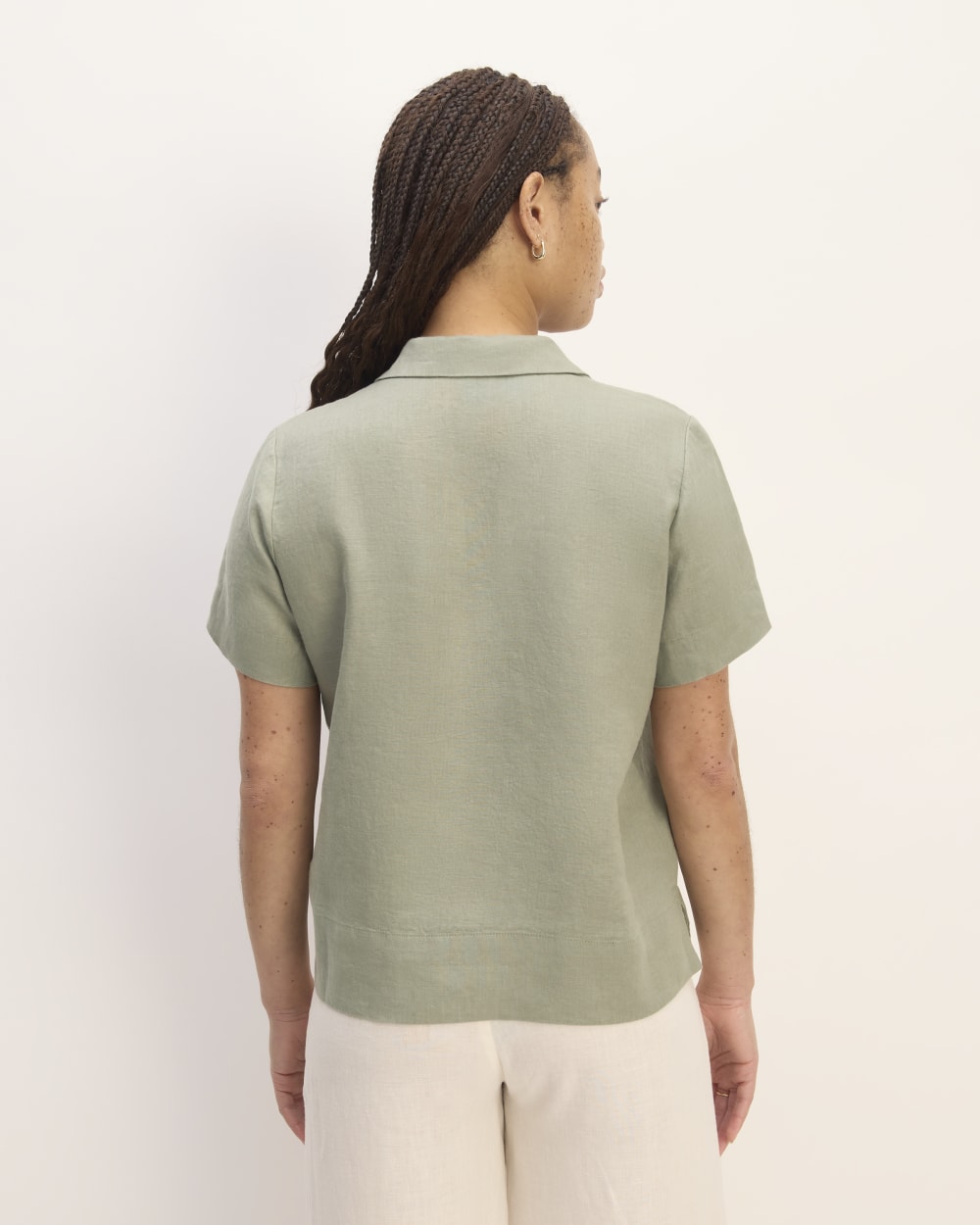 The Notch Shirt in Linen | Sage Green