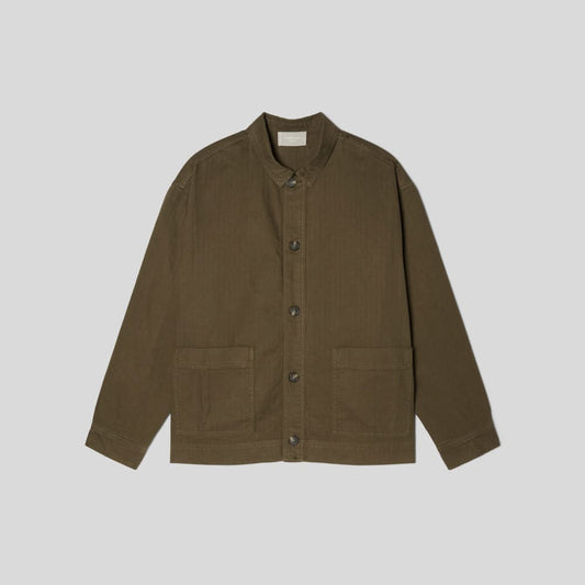 The Organic Cotton Herringbone Utility Jacket | Beech