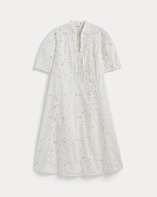 The Eyelet Midi Dress | Bone