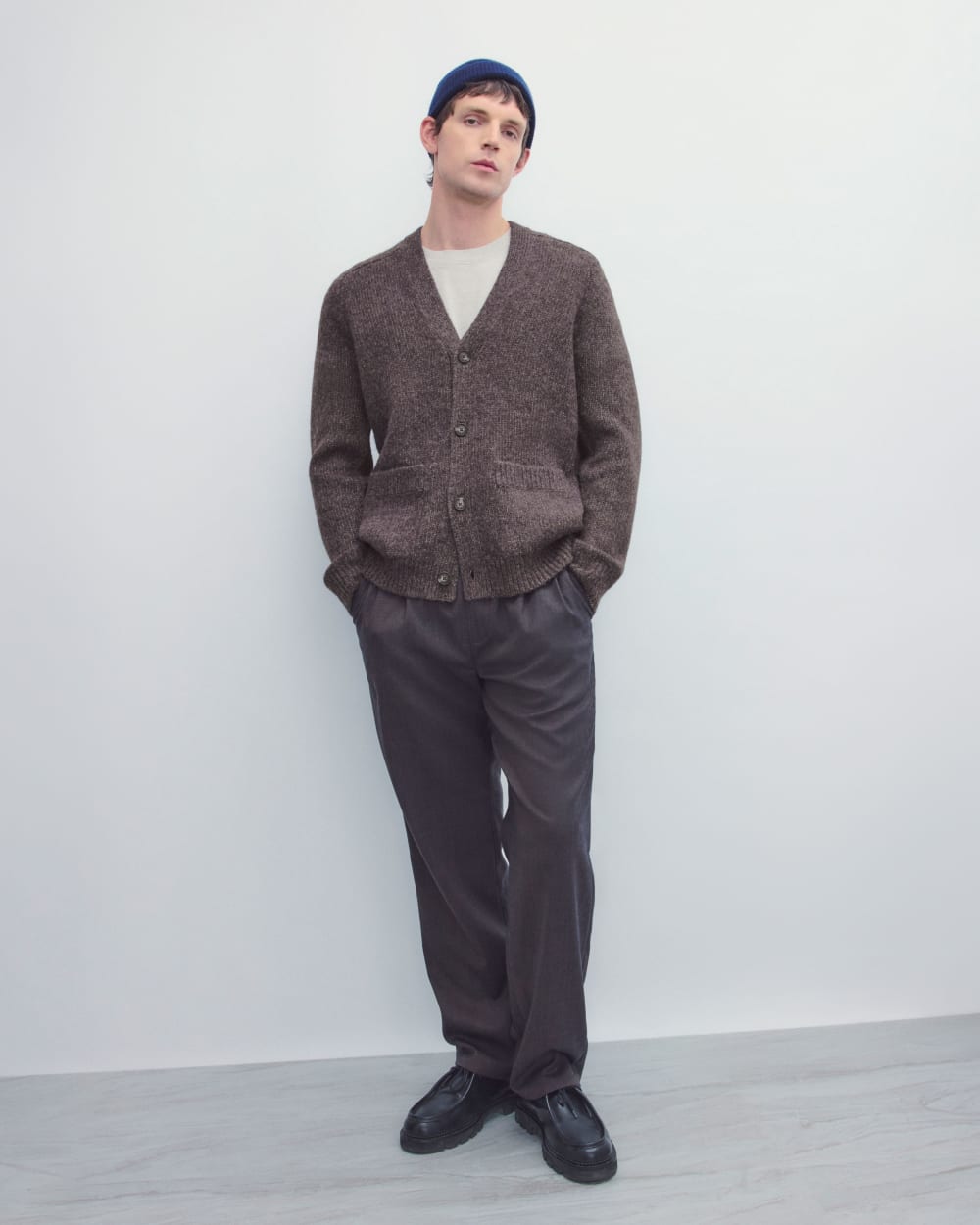 Pleated Trouser in Tailor Twill | Heathered Fudge