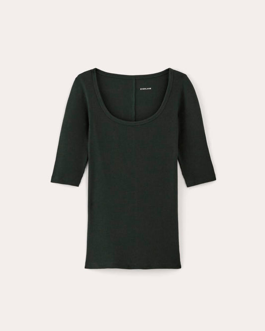 The Luxe Rib Scoop-Neck Tee | Scarab