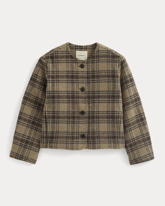 The Cocoon Coat in Wool | Chocolate Plum/Heather Charcoal