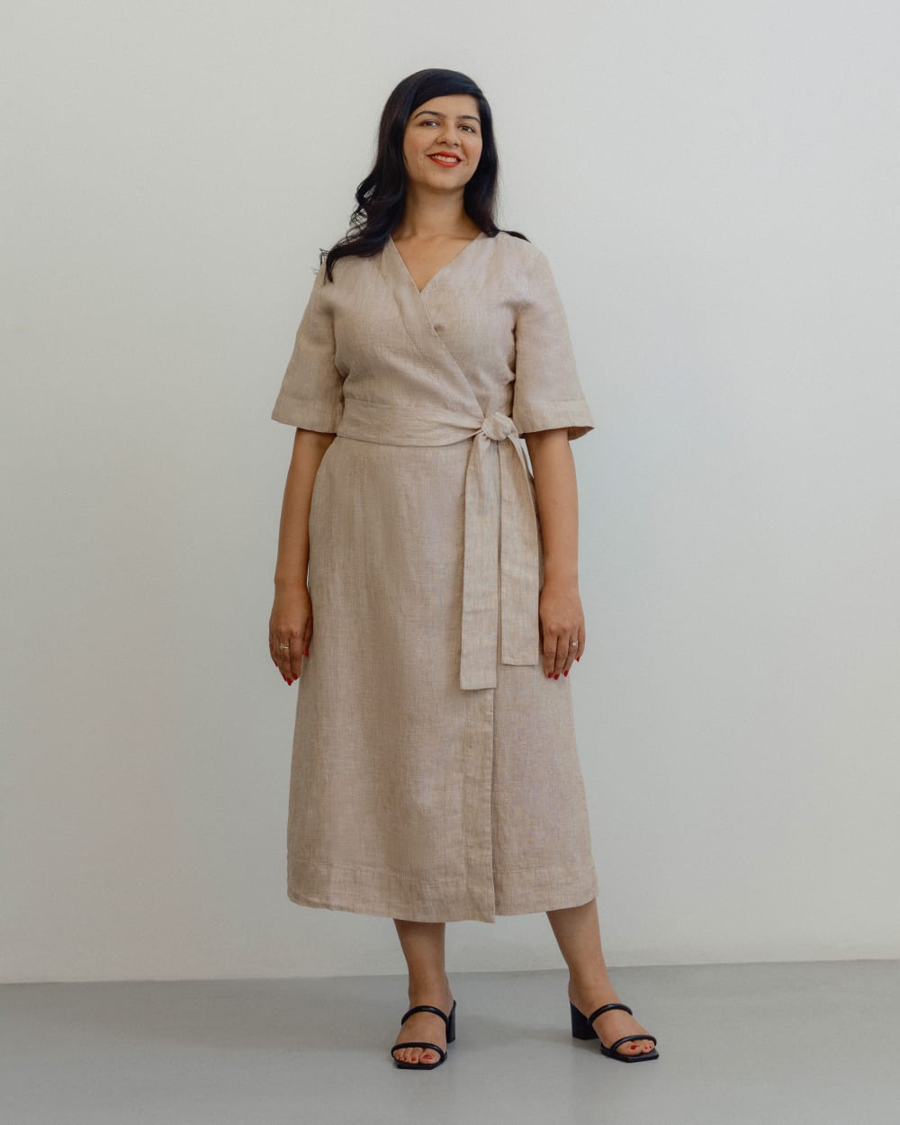 The Wrap Dress in Linen | Cornstalk Chambray