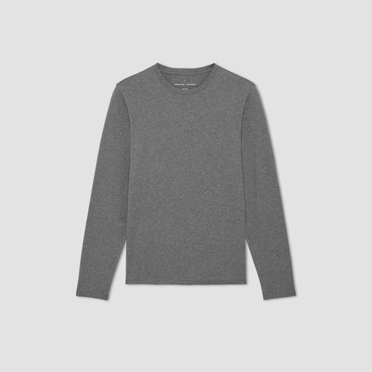 The Essential Organic Long-Sleeve Tee | Heathered Charcoal