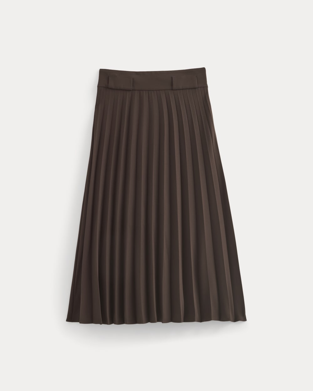 Pleated Crepe Midi Skirt | Dark Chocolate