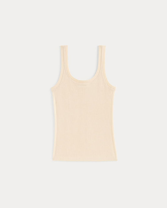The Light Ribbed Cami in Ultrasoft Merino | Parchment