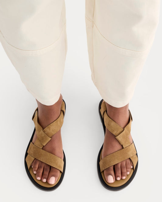 The City Strap Sandal | Sand Suede