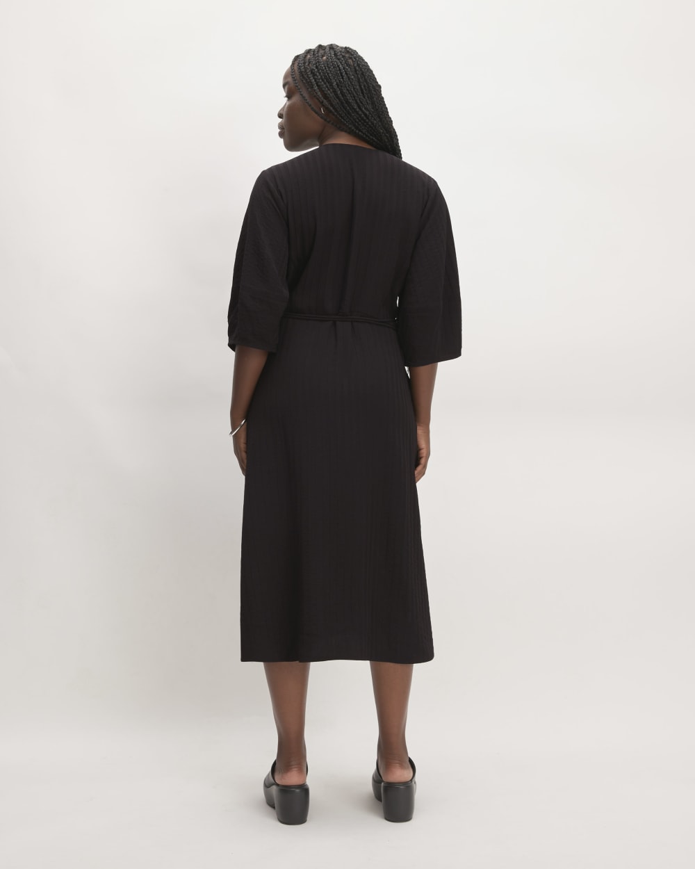 The City Stripe Wrap Dress | Black