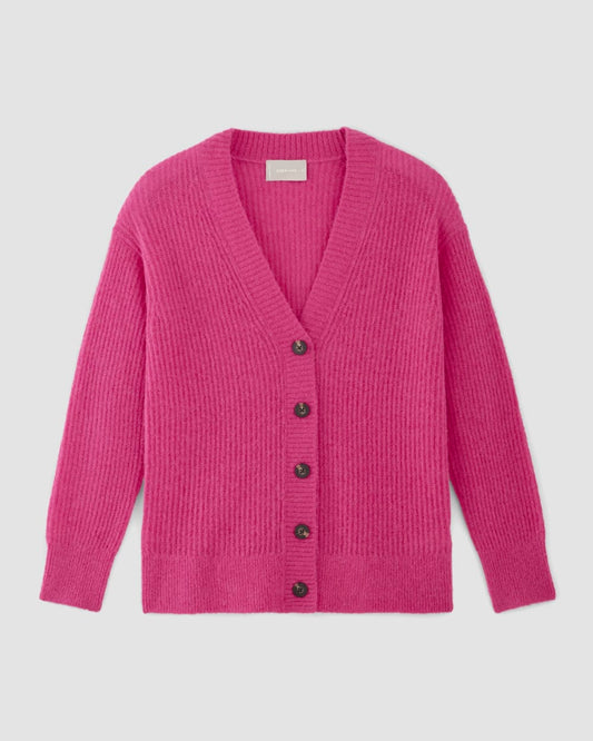 The Alpaca Oversized Cardigan | Fuchsia Pink