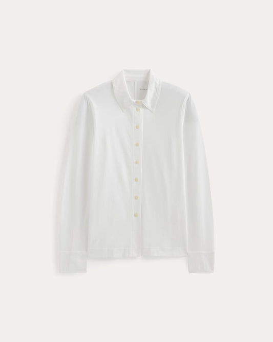 Button-Up Shirt in Essential Cotton | White