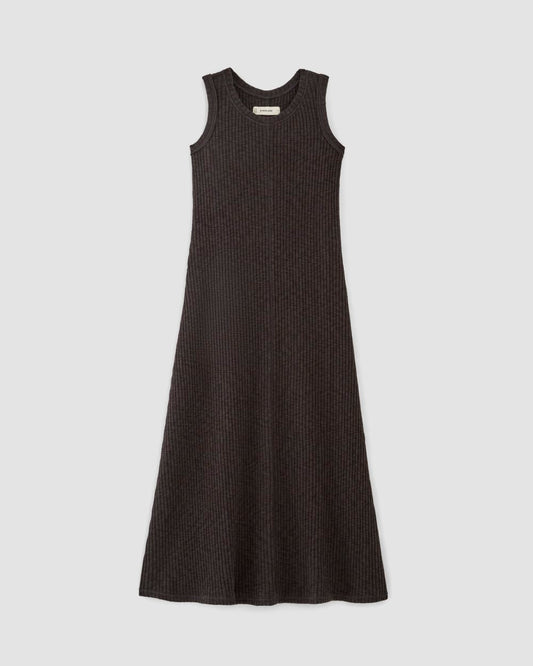 The Rib-Knit A-Line Tank Dress | Black