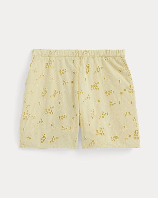 The Eyelet Pull-On Short | Light Yellow