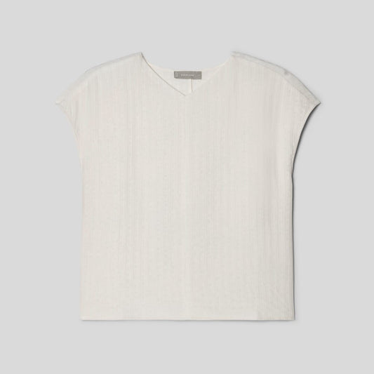 The City Stripe V-Neck Top | Bone