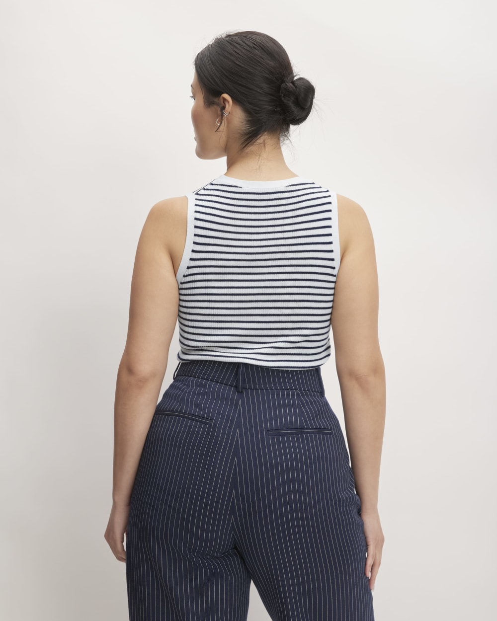 The Tank in Ultrasoft Merino | Bone / Navy